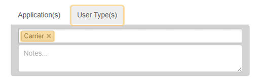 User Type step