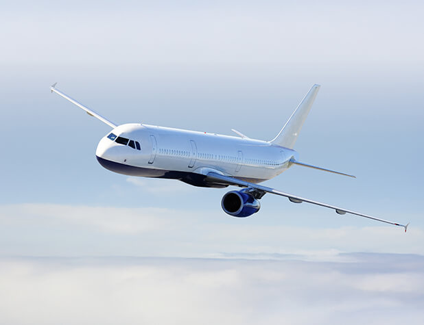 Airplane in sky