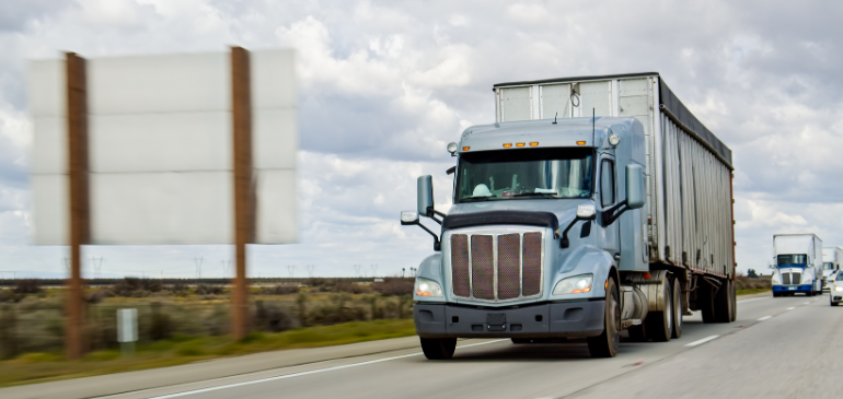 Truck on highway