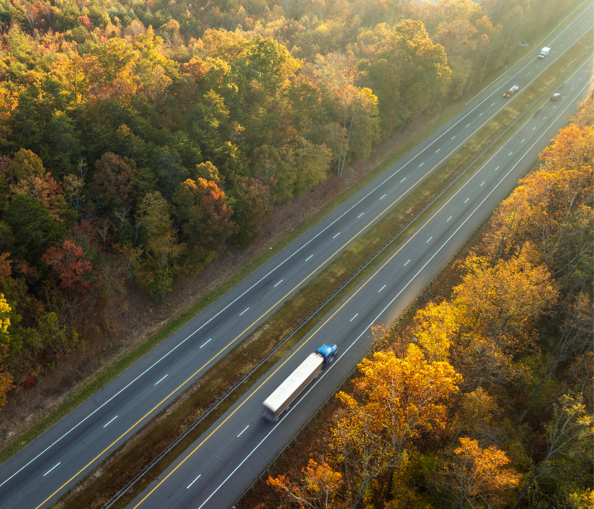 Semi truck on highway