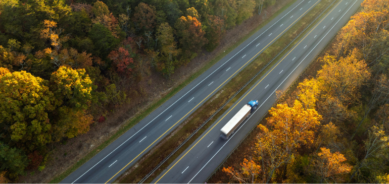 Semi truck on highway
