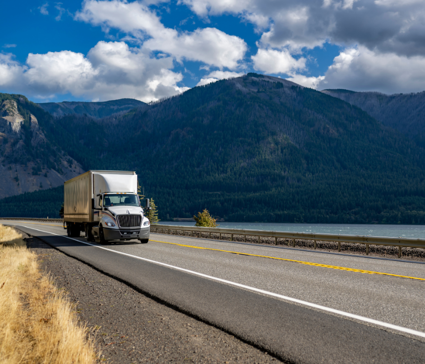 Semi-Truck on a Highway